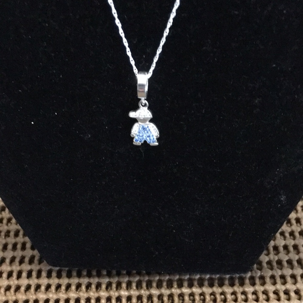 Sterling Silver Boy Pendant Necklace